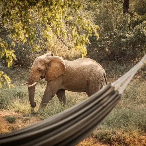 Garonga Safari Camp Elephant near the tents