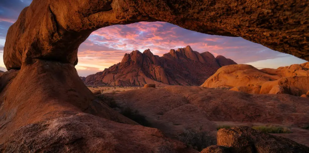 Spitzkoppe at sunset in Naimbia