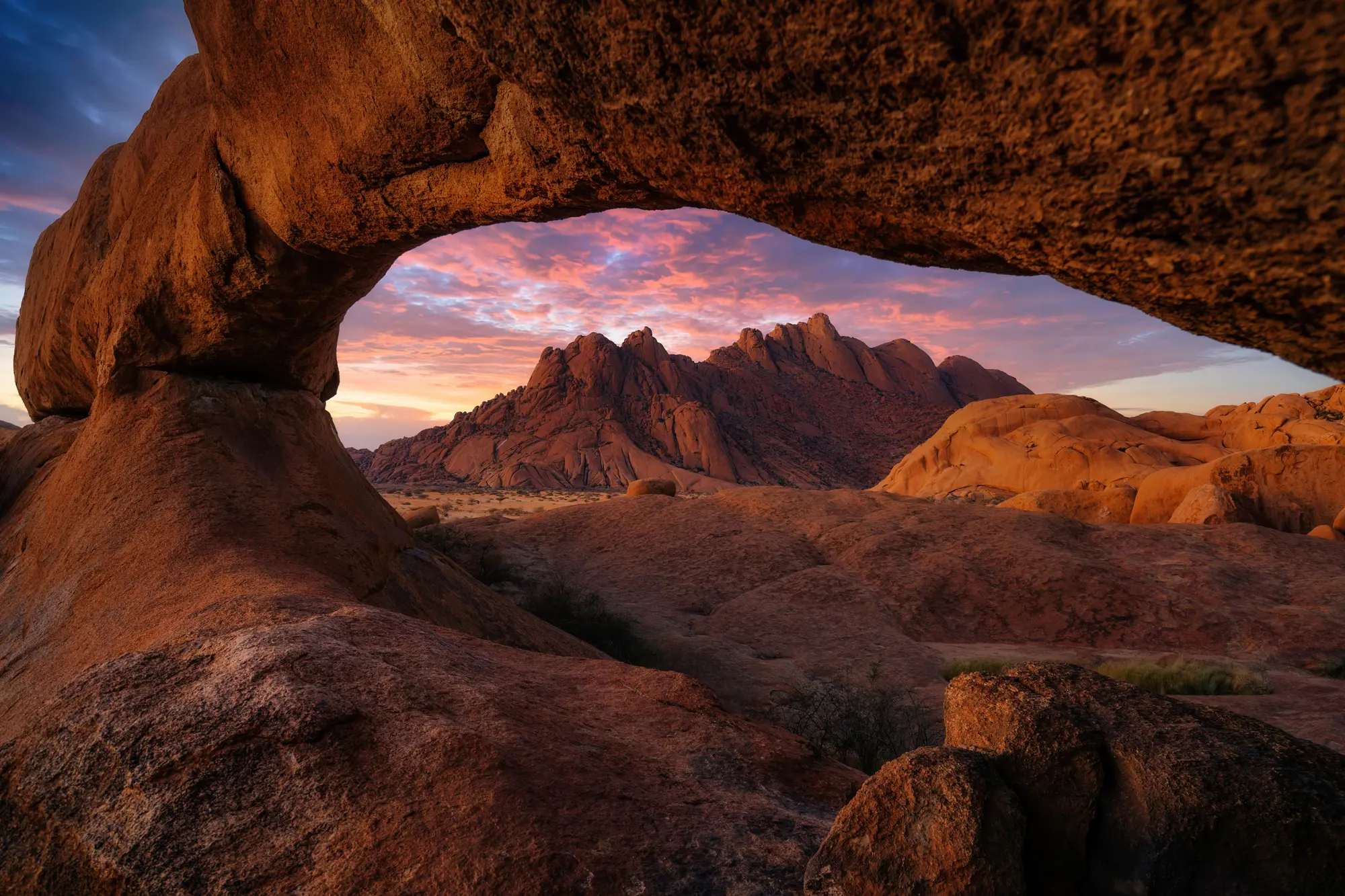 Spitzkoppe at sunset in Naimbia