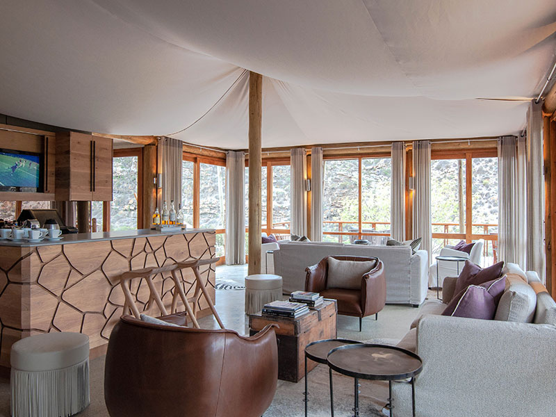 Wale und weiße Löwen 14 Dwyka Lodge Innen Lounge