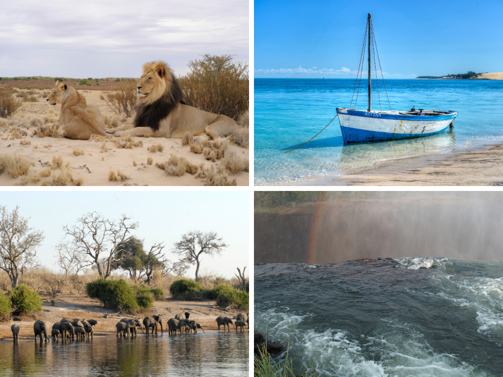 Kgalagadi Transfrontier Park, Island of Mozambique, Chobe River, Devils Pool
