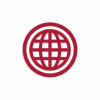 Rotes Globussymbol in einem Kreis