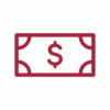 Dollarschein-Symbol in Rot