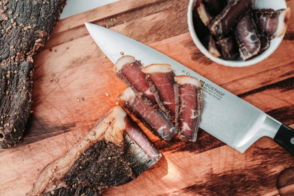 Südafrikanisches Essen Biltong