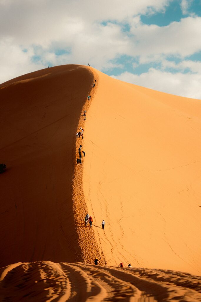 Climbing Dunes in Namibia