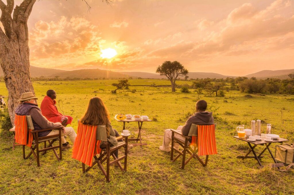 Travellers on Safari in Africa