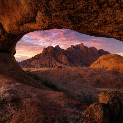 Spitzkoppe at sunset in Naimbia