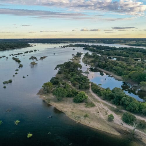 Aerial View Of The Zambezi River Zimbabwe