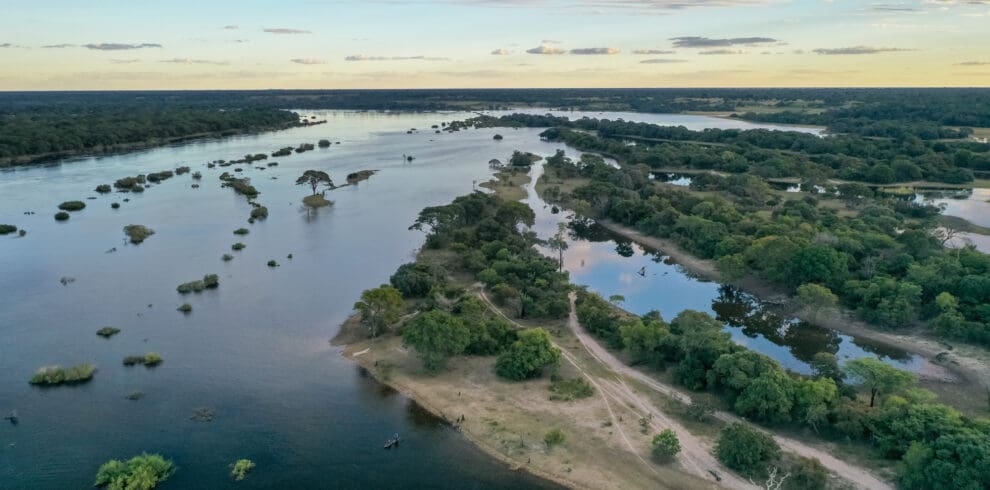 Aerial View Of The Zambezi River Zimbabwe