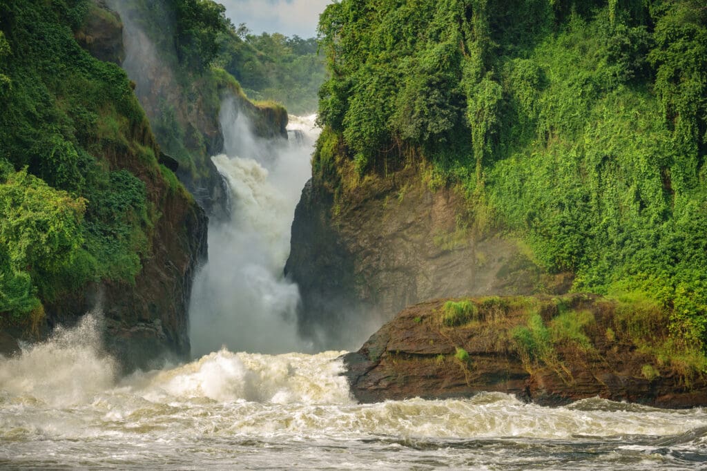Base of Murchison Falls on the Nile River Uganda