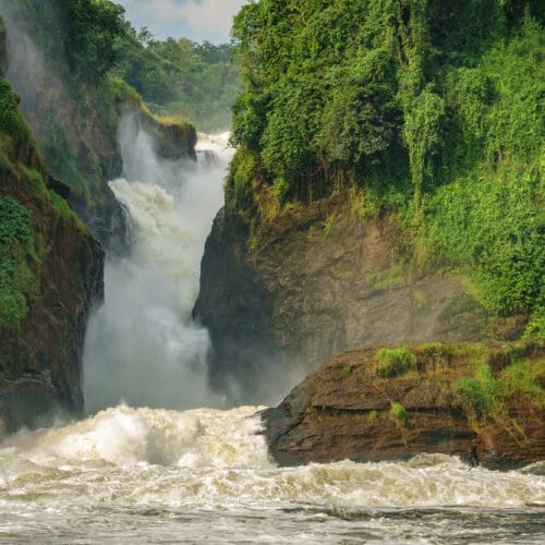 Base of Murchison Falls on the Nile River Uganda